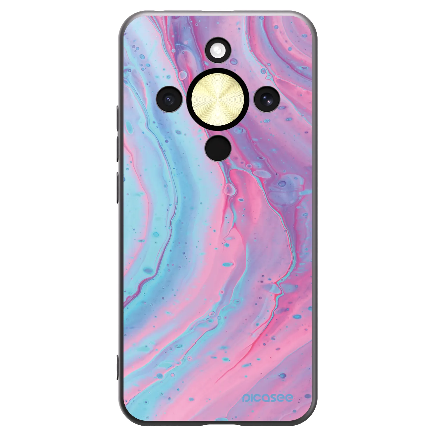 Picasee husă neagră din silicon pentru Honor Magic8 Lite 5G - Pink liquid