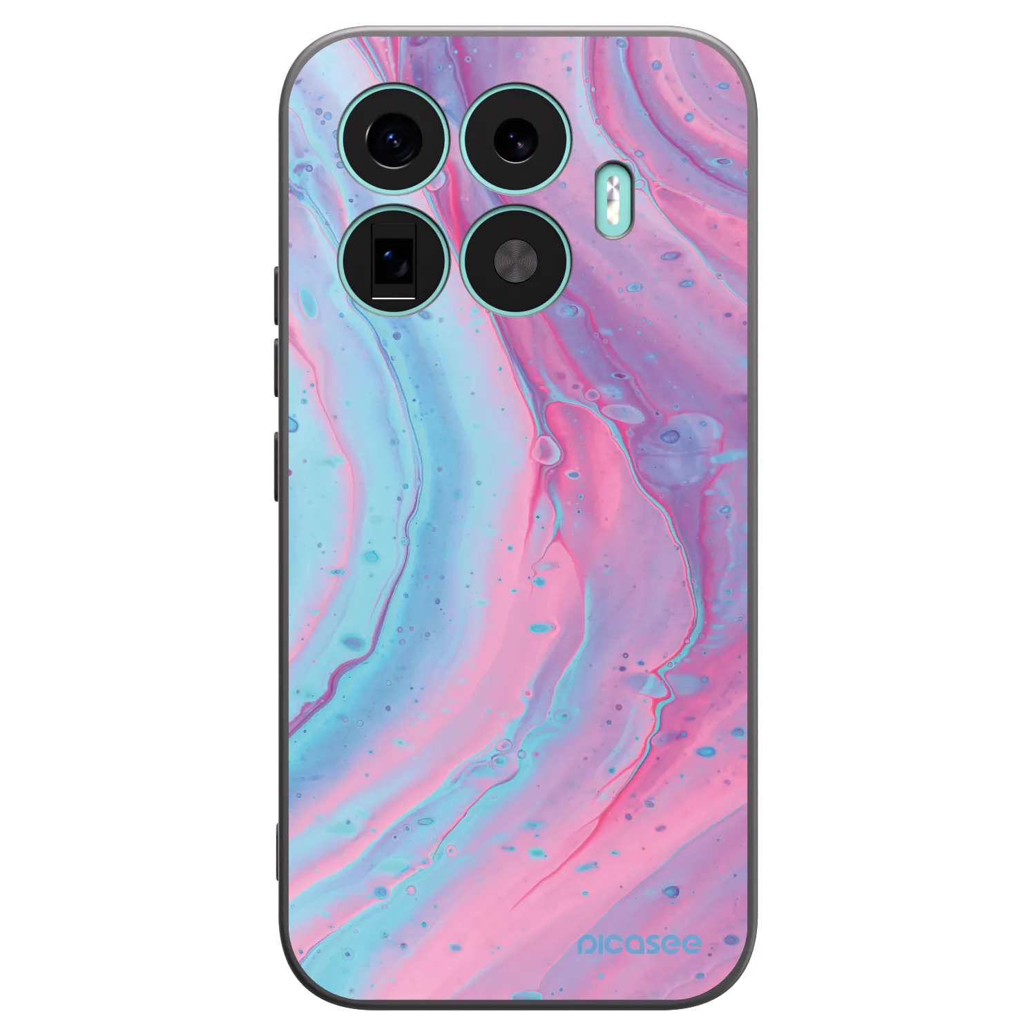 Picasee husă neagră din silicon pentru Xiaomi 17T - Pink liquid