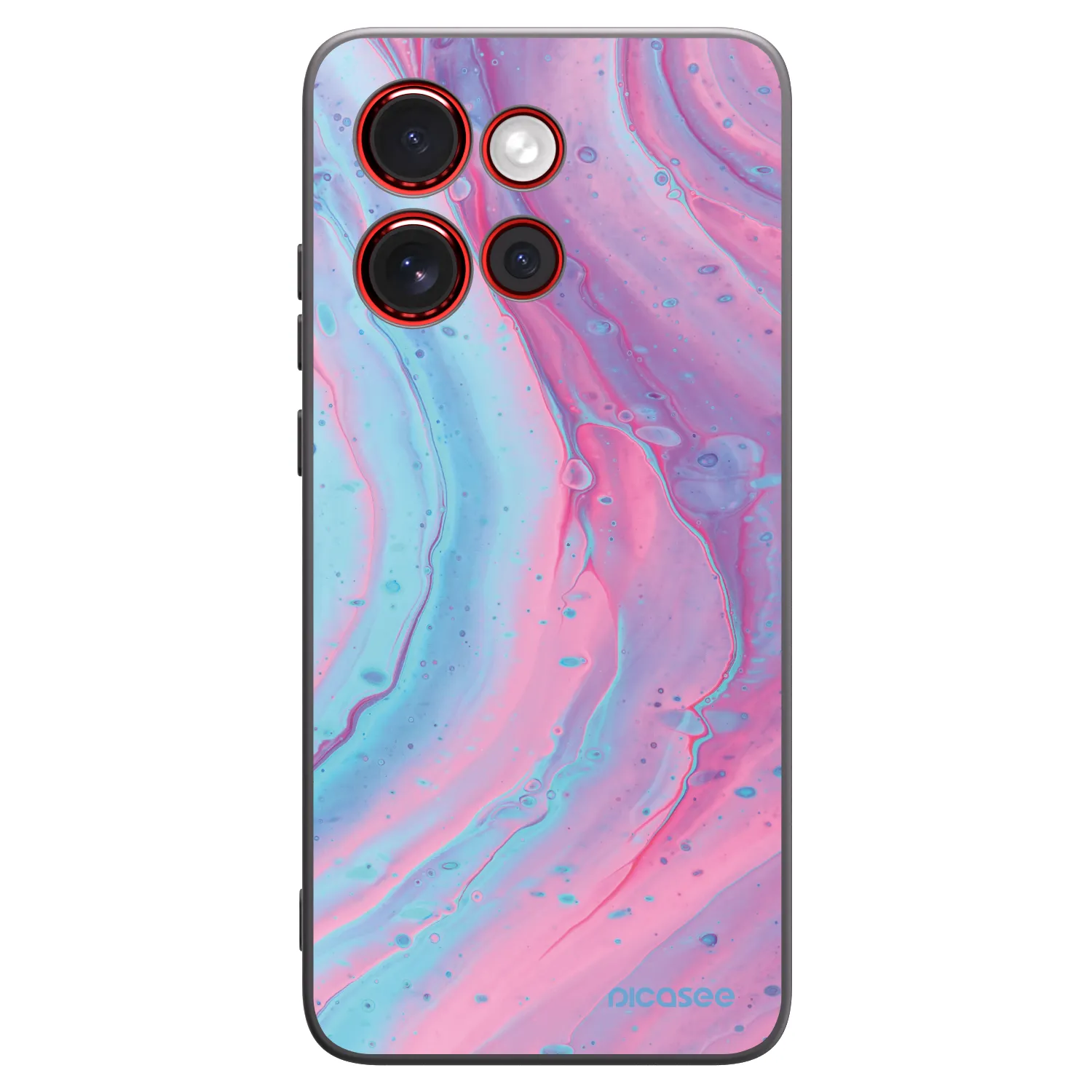 Picasee husă neagră din silicon pentru Motorola Edge 60 Neo 5G - Pink liquid