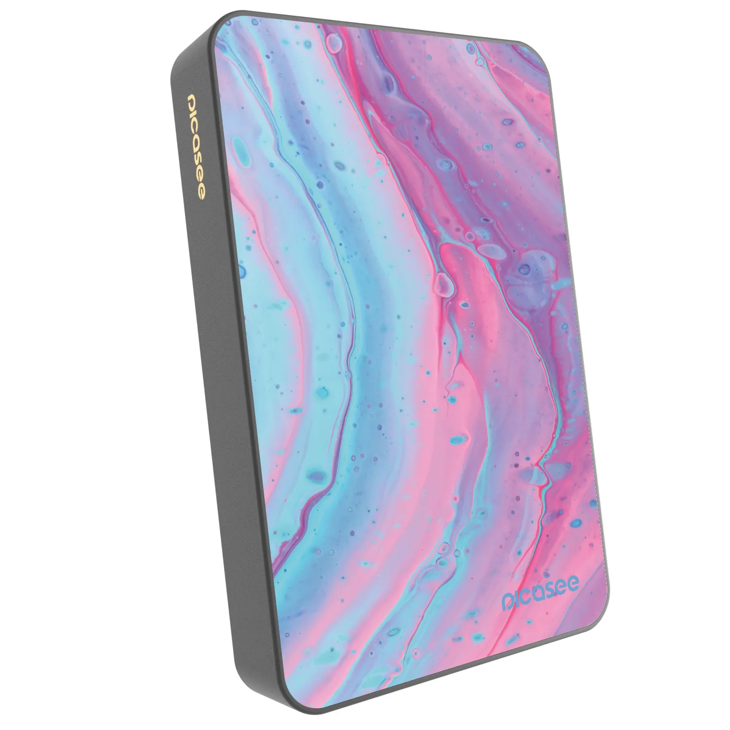 Picasee Powerbank cu MagSafe 10 000 mAh Gri - Pink liquid