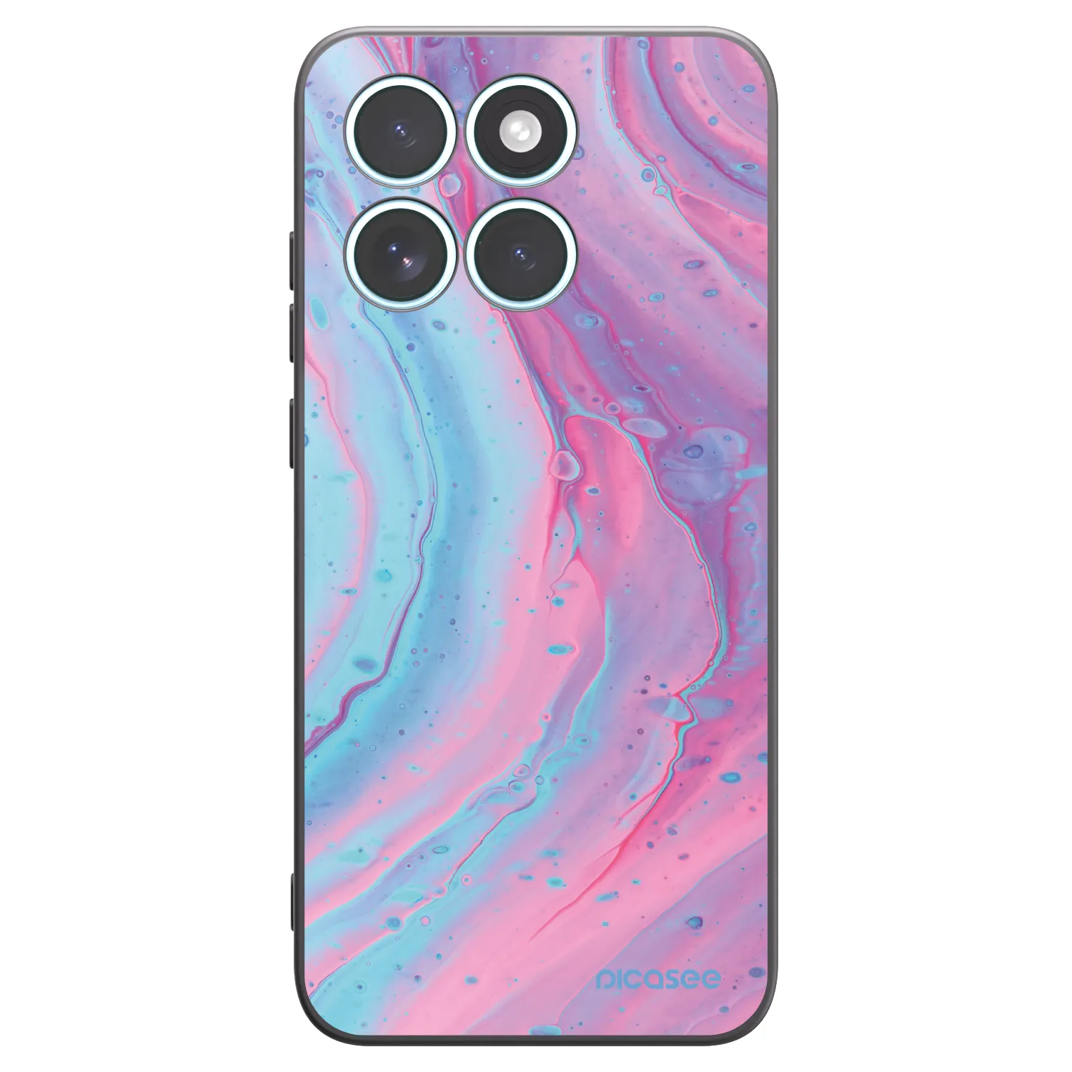 Picasee husă neagră din silicon pentru Motorola Edge 70 Fusion - Pink liquid