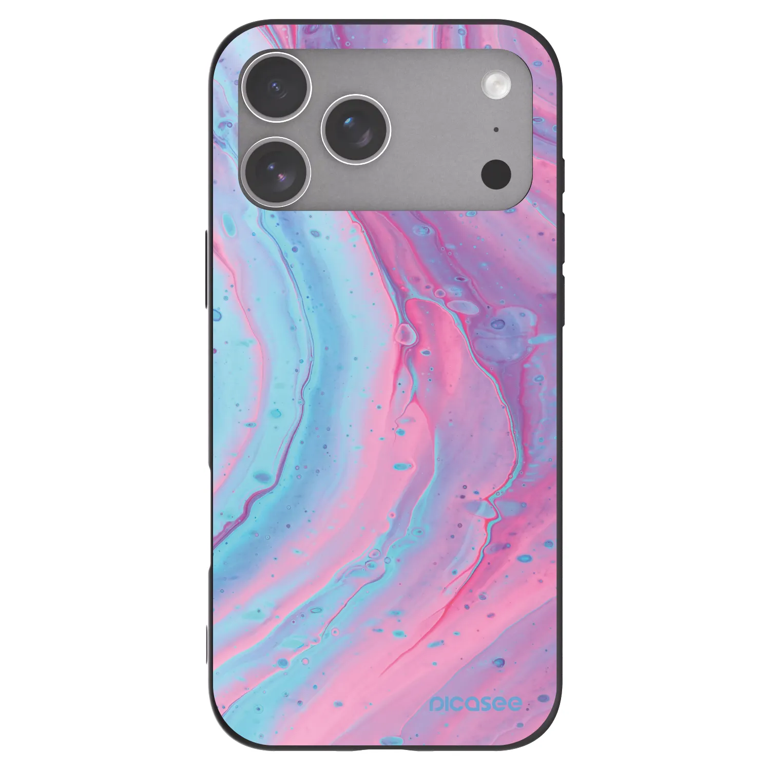 Picasee husă neagră din silicon pentru Apple iPhone 18 Pro Max - Pink liquid