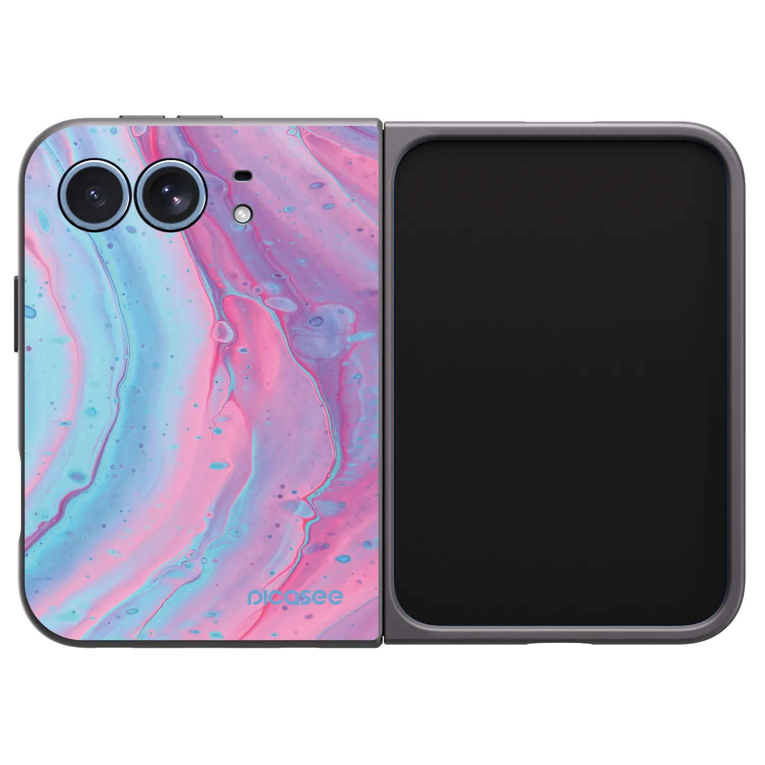 Picasee husă neagră din silicon pentru Apple iPhone Duo - Pink liquid