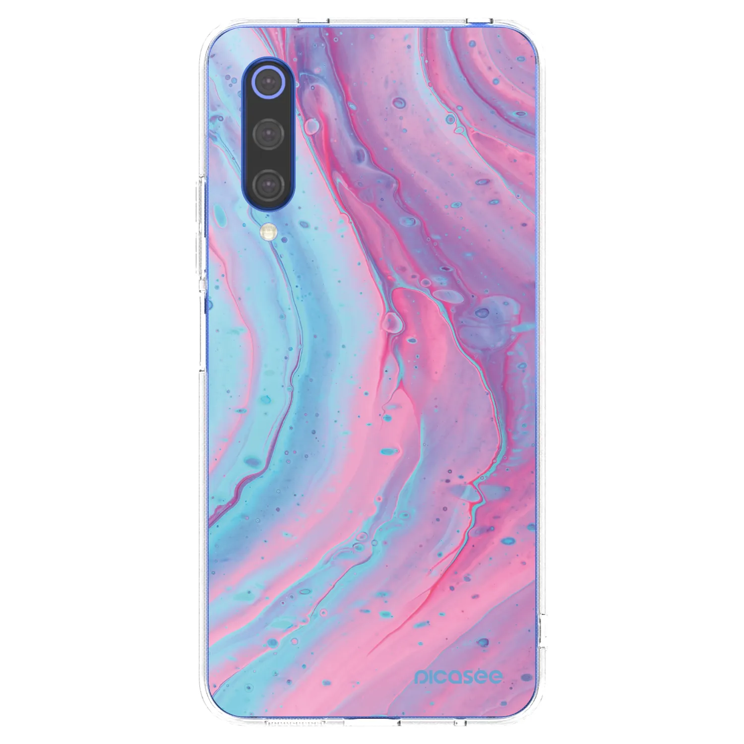 Picasee husă transparentă din silicon pentru Xiaomi Mi 9 SE - Pink liquid