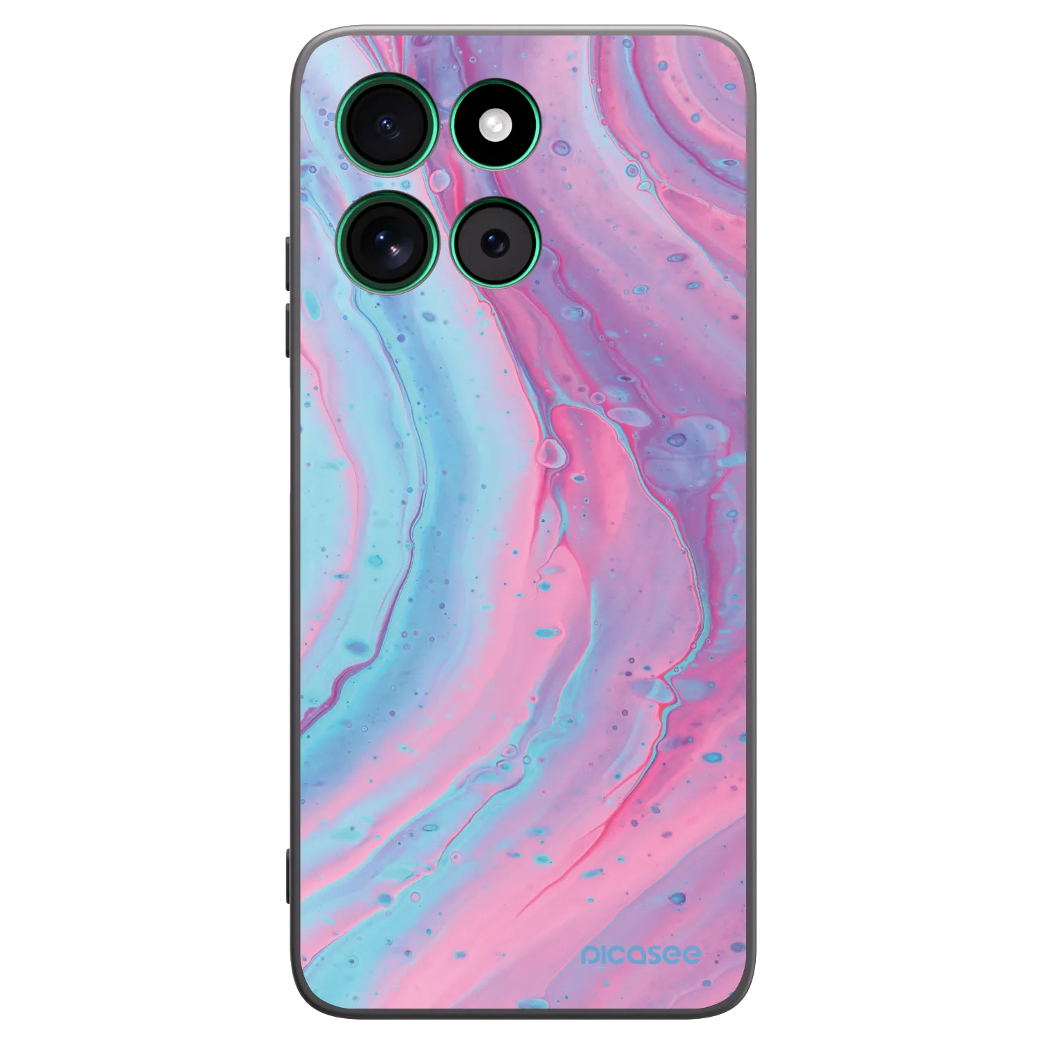 Picasee husă neagră din silicon pentru Motorola Moto G57 Power - Pink liquid