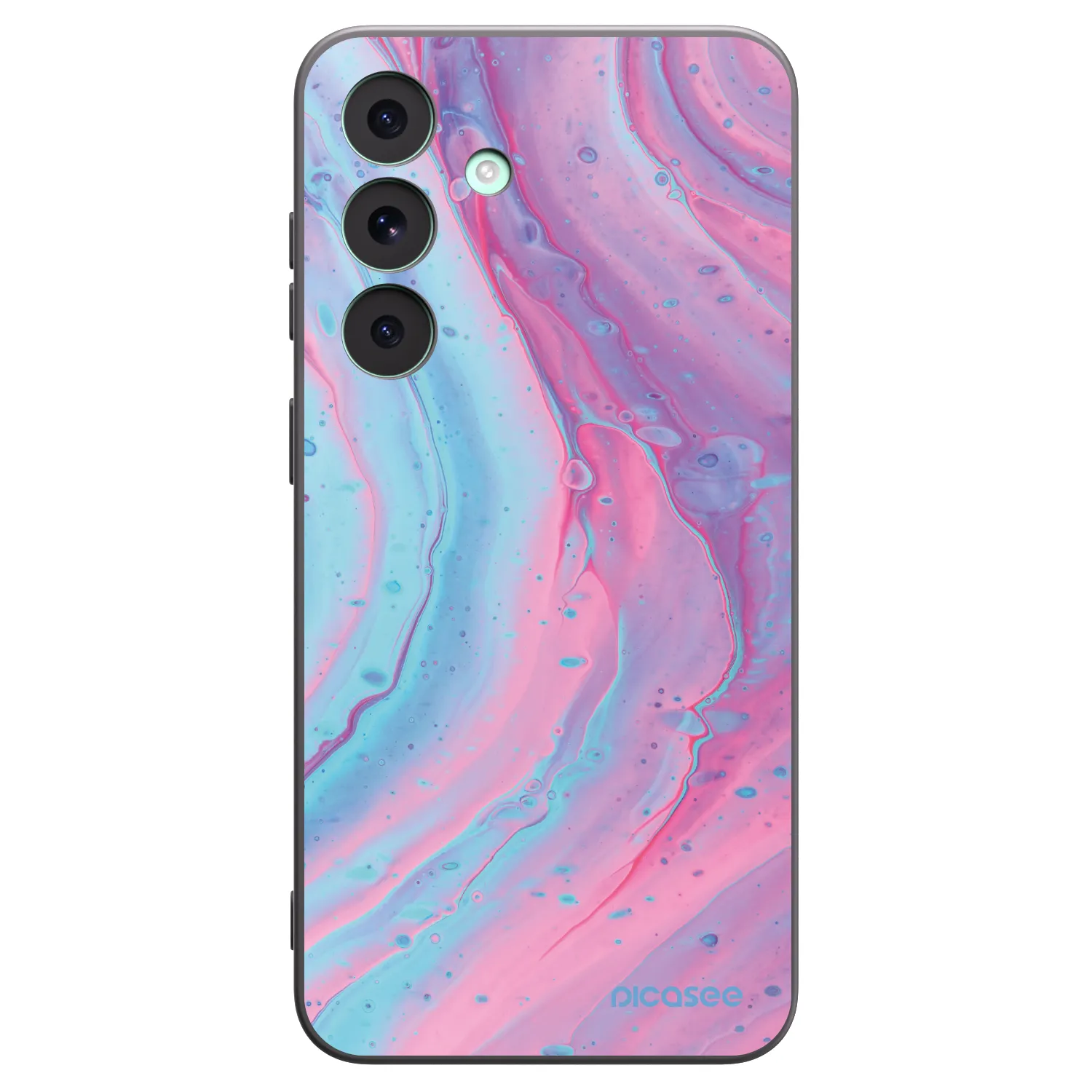 Picasee husă neagră din silicon pentru Samsung Galaxy S26 FE - Pink liquid