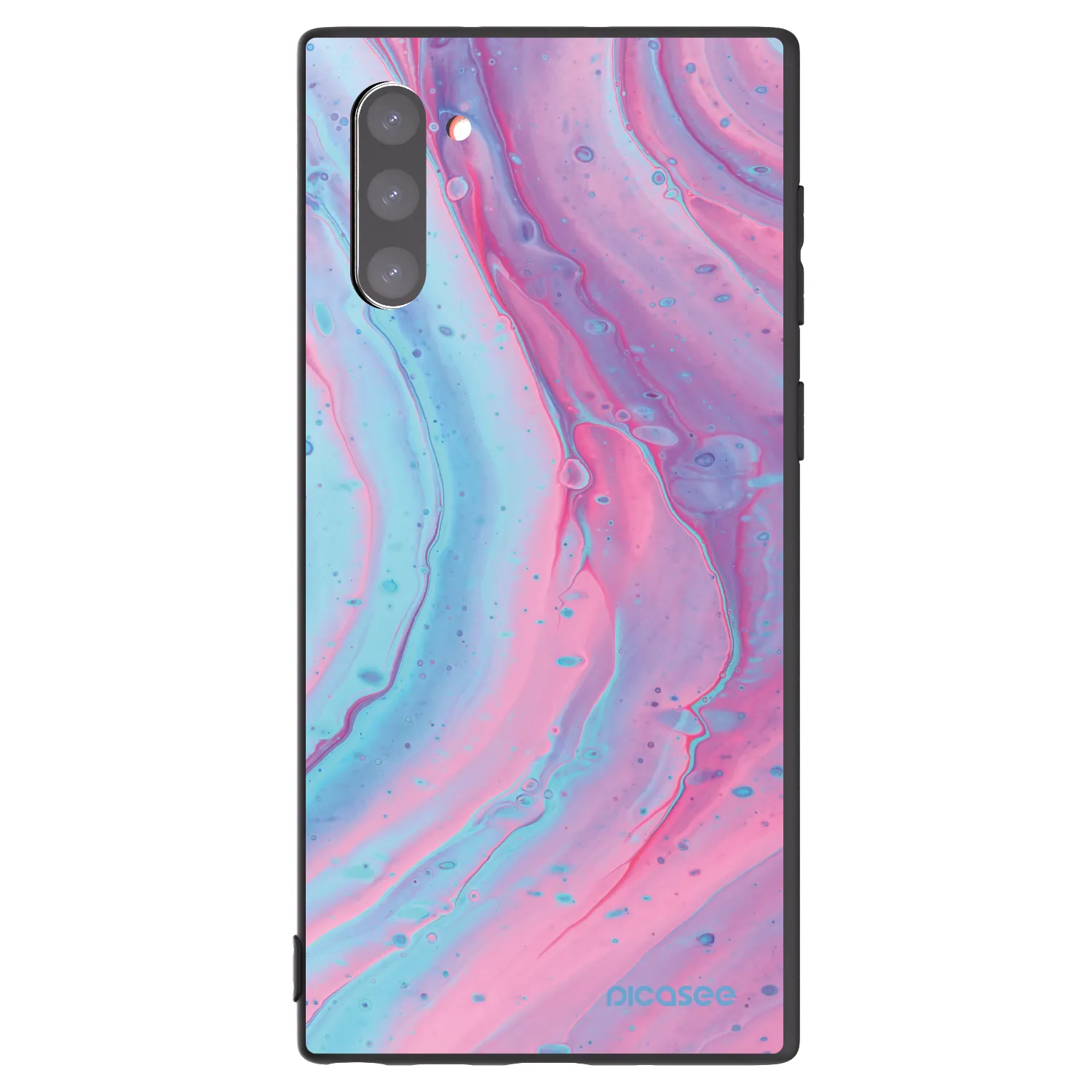 Picasee husă neagră din silicon pentru Samsung Galaxy Note 10 N970F - Pink liquid