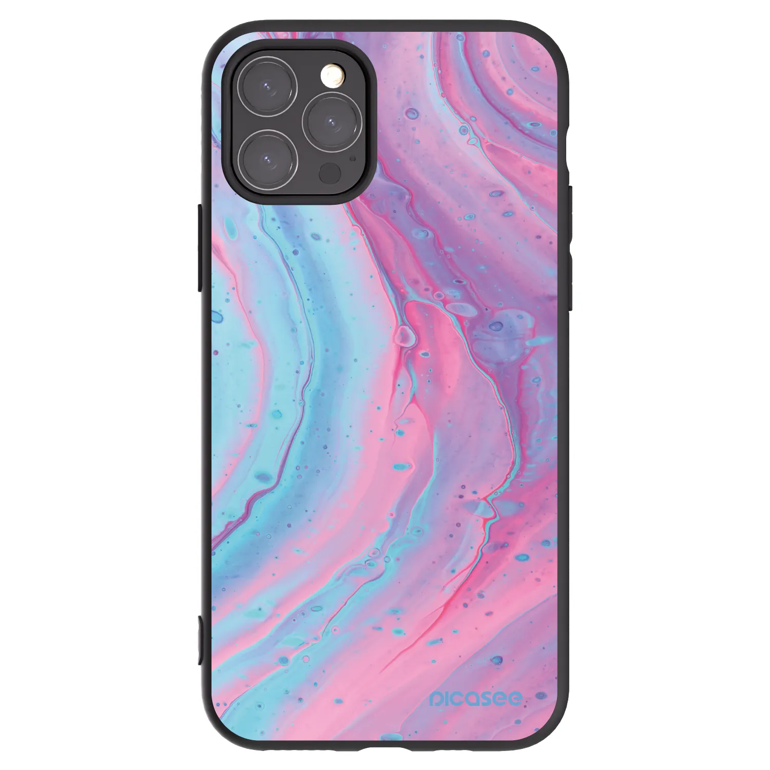 Picasee husă neagră din silicon pentru Apple iPhone 11 Pro - Pink liquid