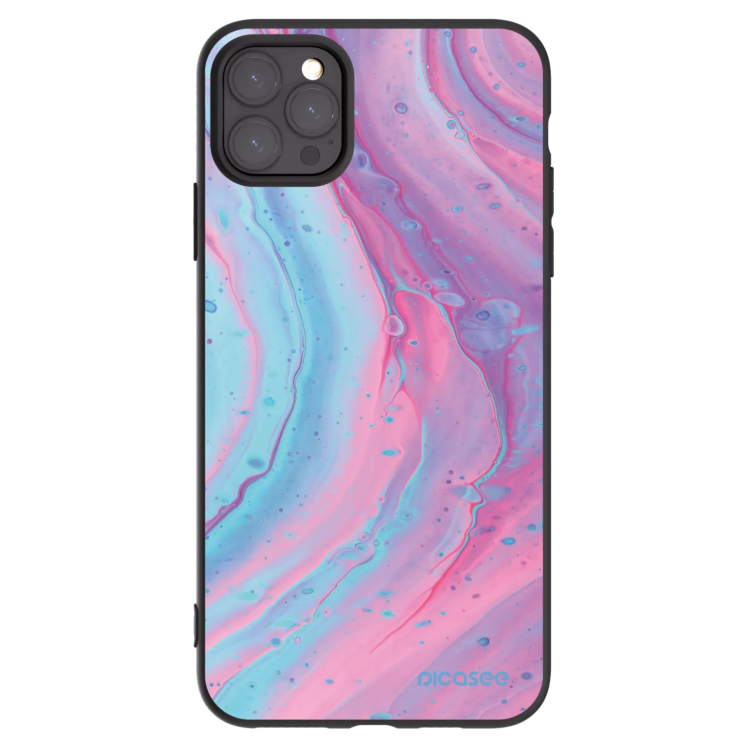 Picasee husă neagră din silicon pentru Apple iPhone 11 Pro Max - Pink liquid