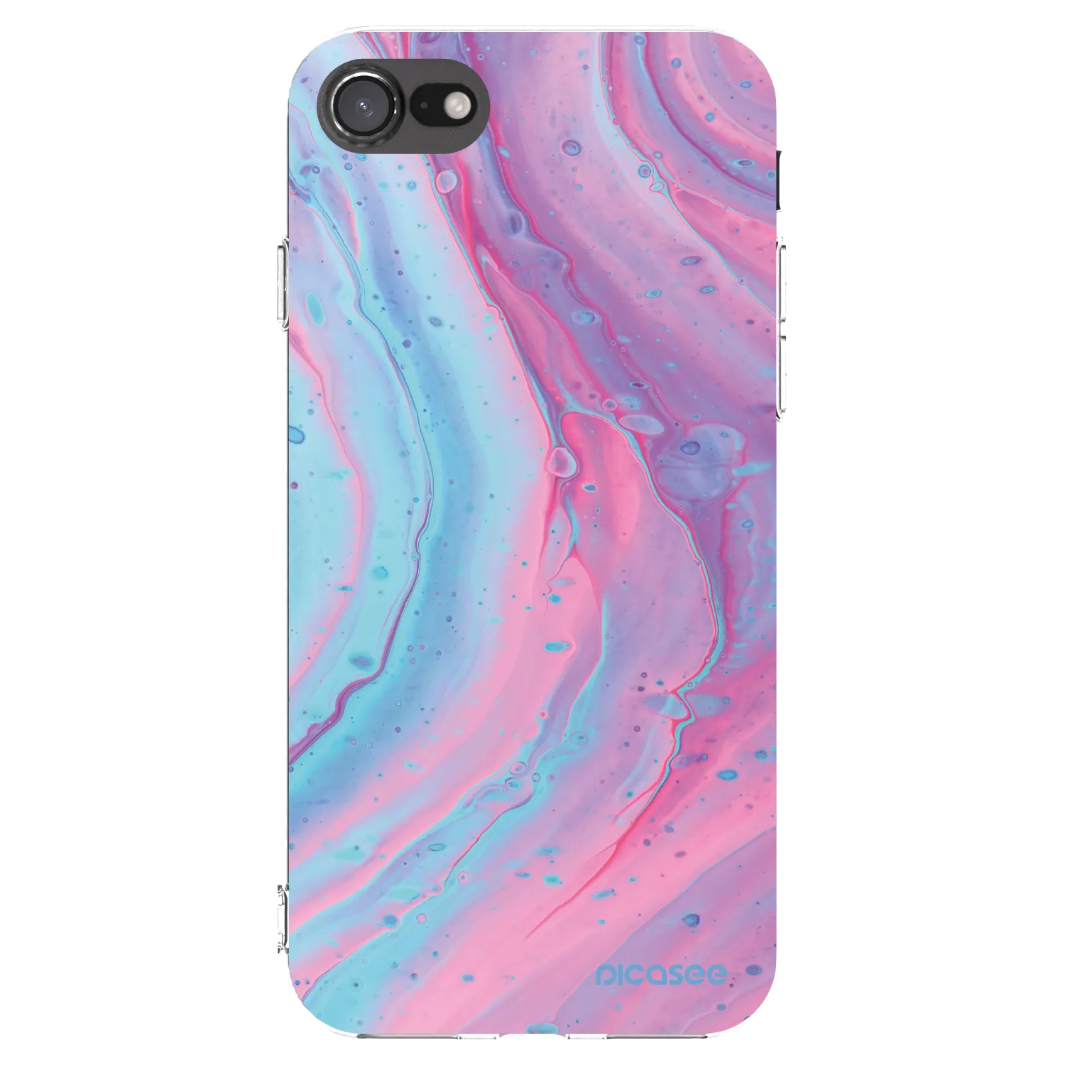 Picasee husă transparentă din silicon pentru Apple iPhone 8 - Pink liquid