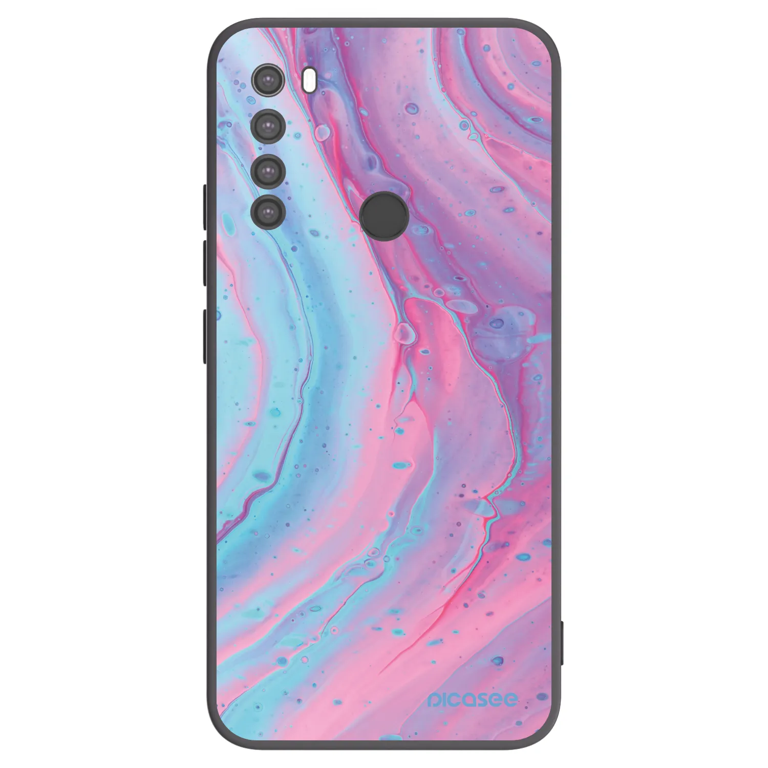 Picasee husă neagră din silicon pentru Xiaomi Redmi Note 8 - Pink liquid