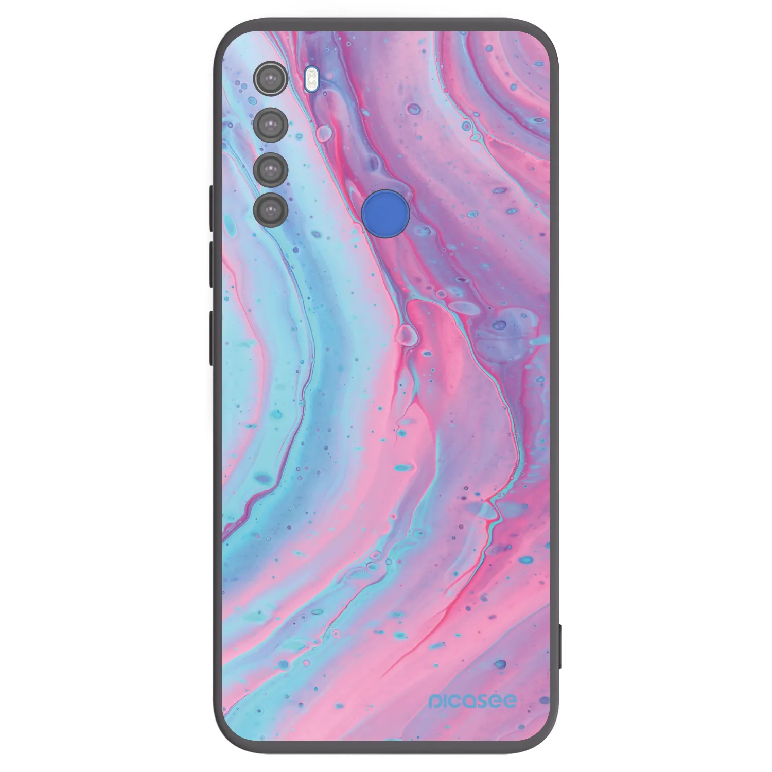 Picasee husă neagră din silicon pentru Xiaomi Redmi Note 8T - Pink liquid