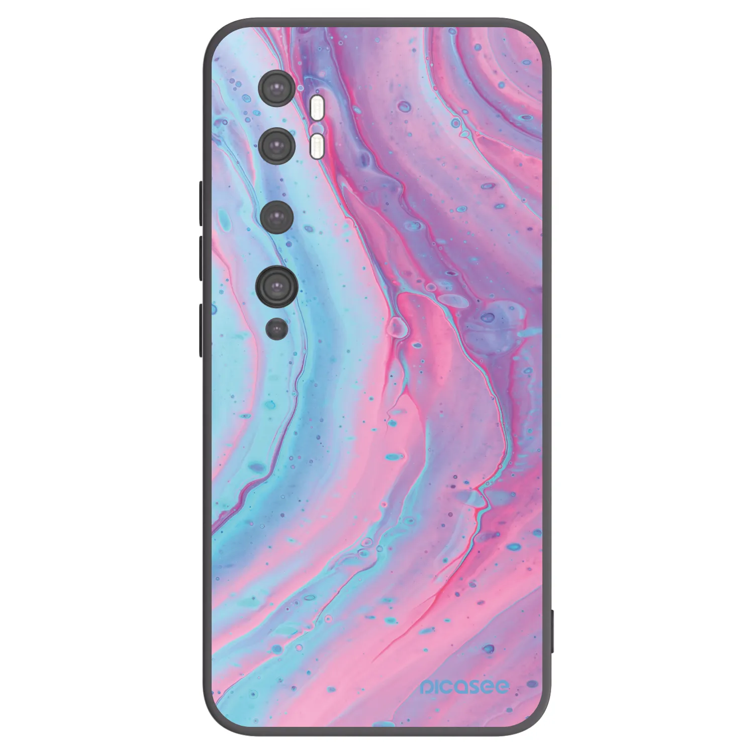 Picasee husă neagră din silicon pentru Xiaomi Mi Note 10 (Pro) - Pink liquid