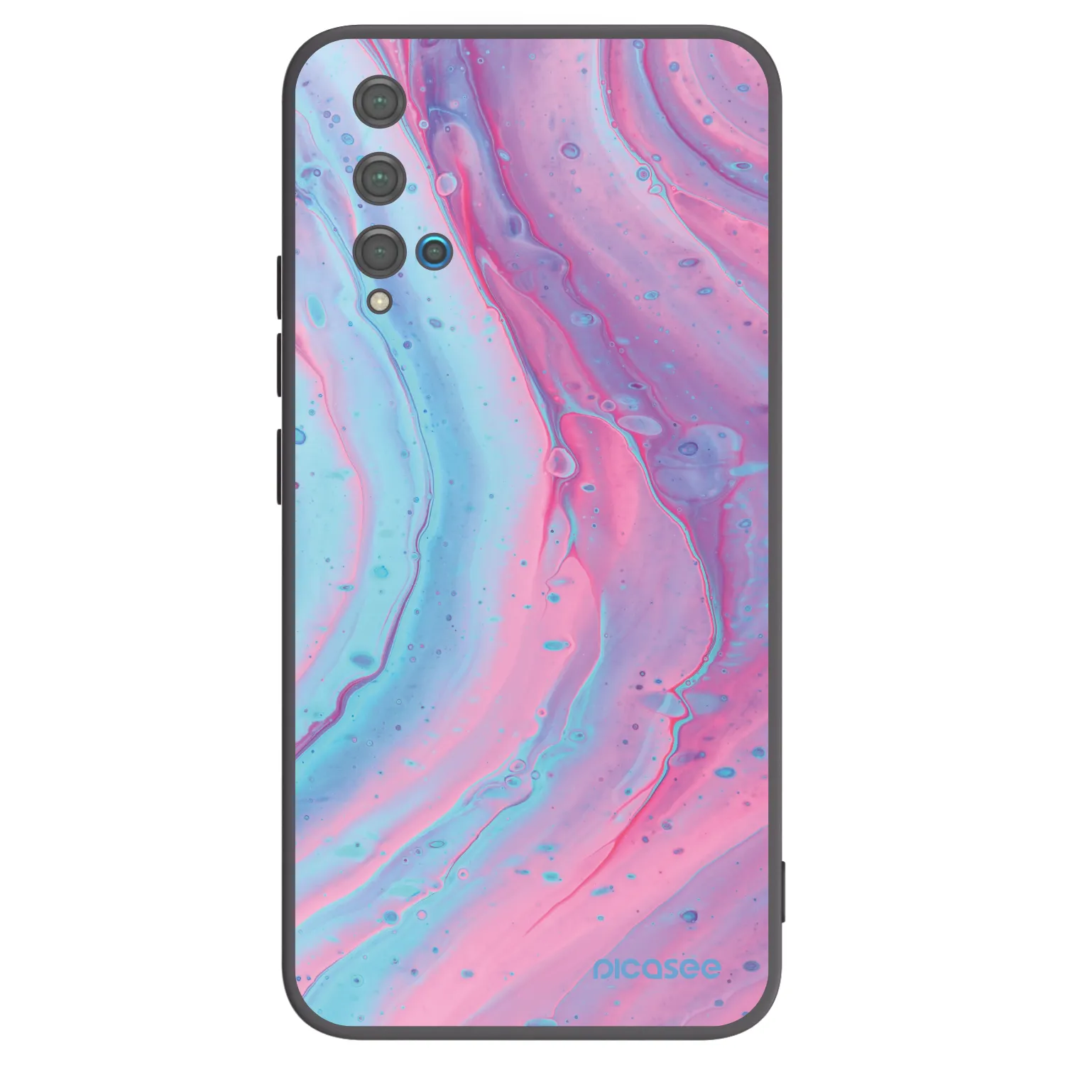 Picasee husă neagră din silicon pentru Huawei Nova 5T - Pink liquid