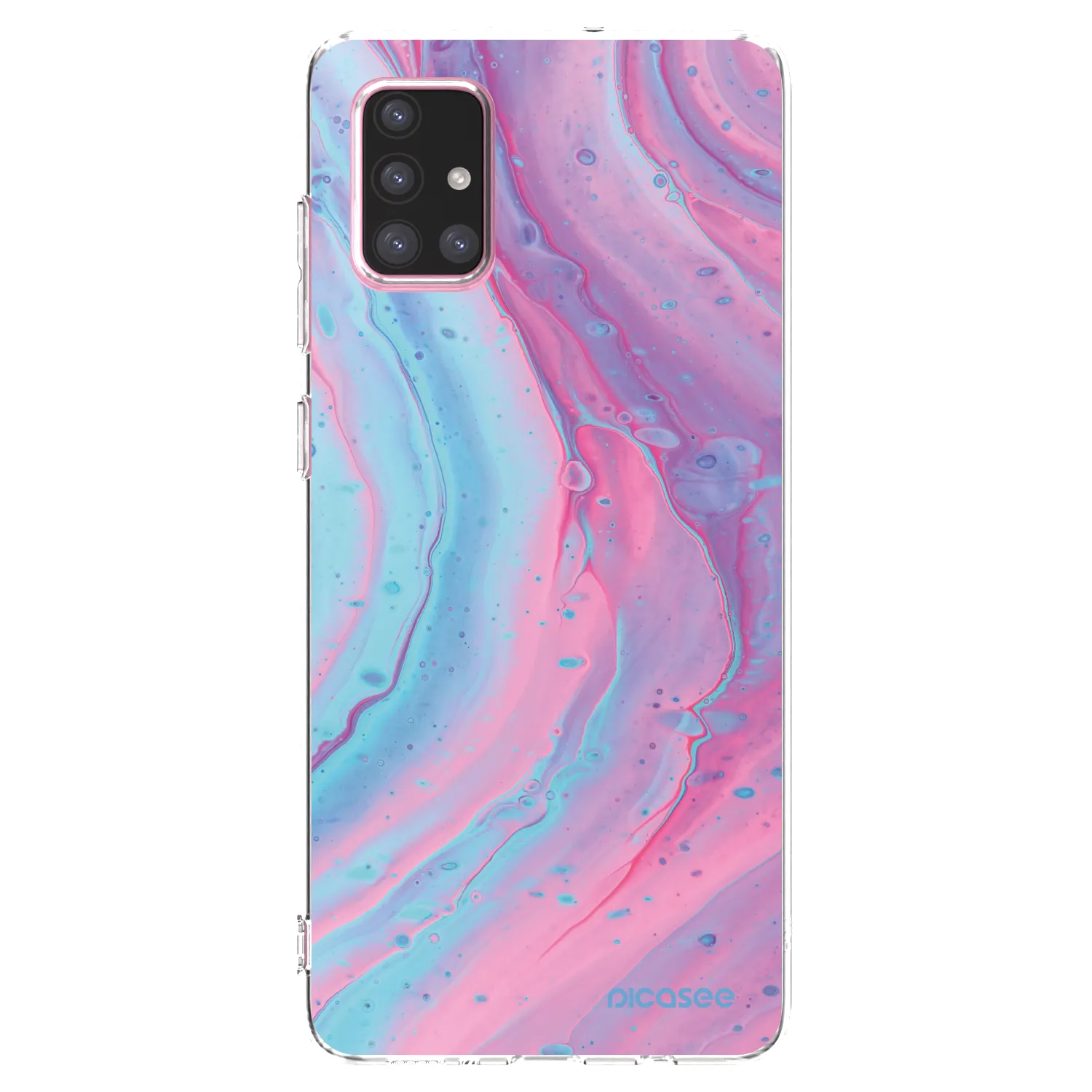 Picasee husă transparentă din silicon pentru Samsung Galaxy A71 A715F - Pink liquid