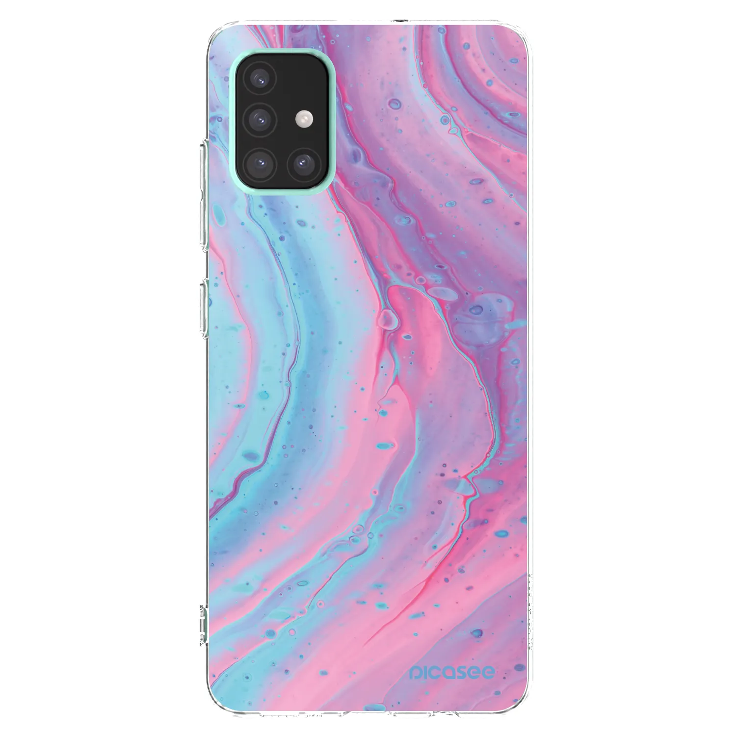 Picasee husă transparentă din silicon pentru Samsung Galaxy A51 A515F - Pink liquid