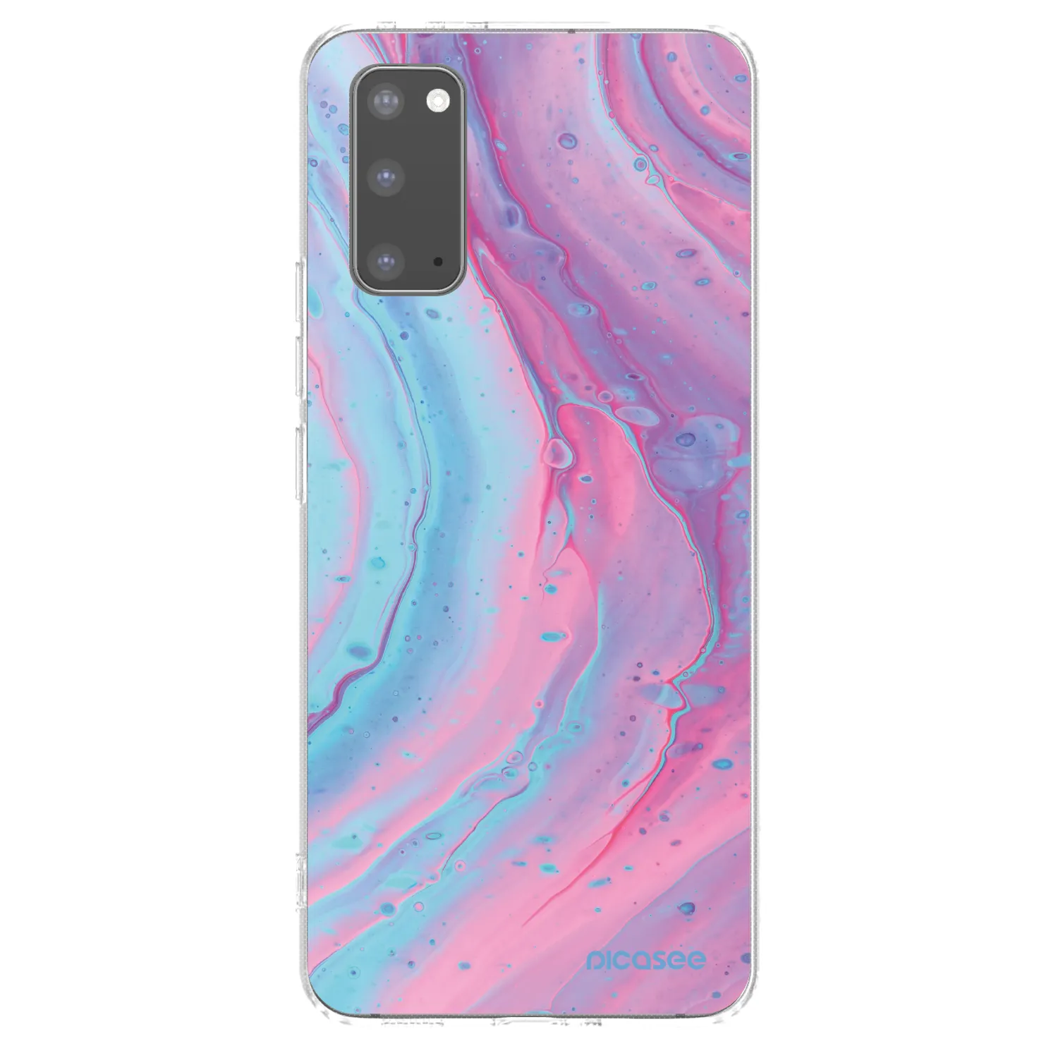 Picasee husă transparentă din silicon pentru Samsung Galaxy S20 G980F - Pink liquid