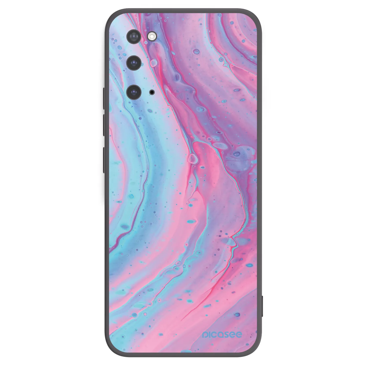 Picasee husă neagră din silicon pentru Samsung Galaxy S20 G980F - Pink liquid
