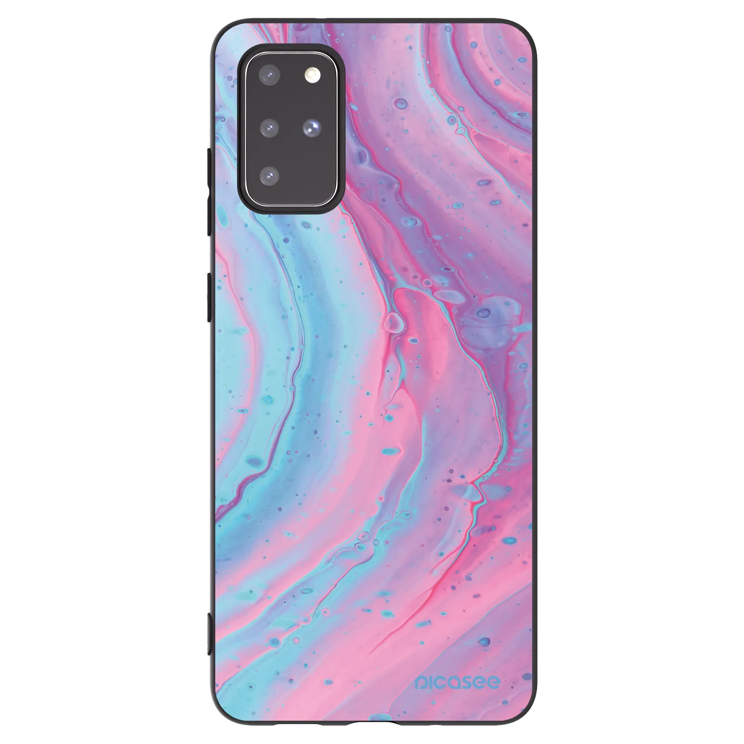 Picasee husă neagră din silicon pentru Samsung Galaxy S20+ G985F - Pink liquid