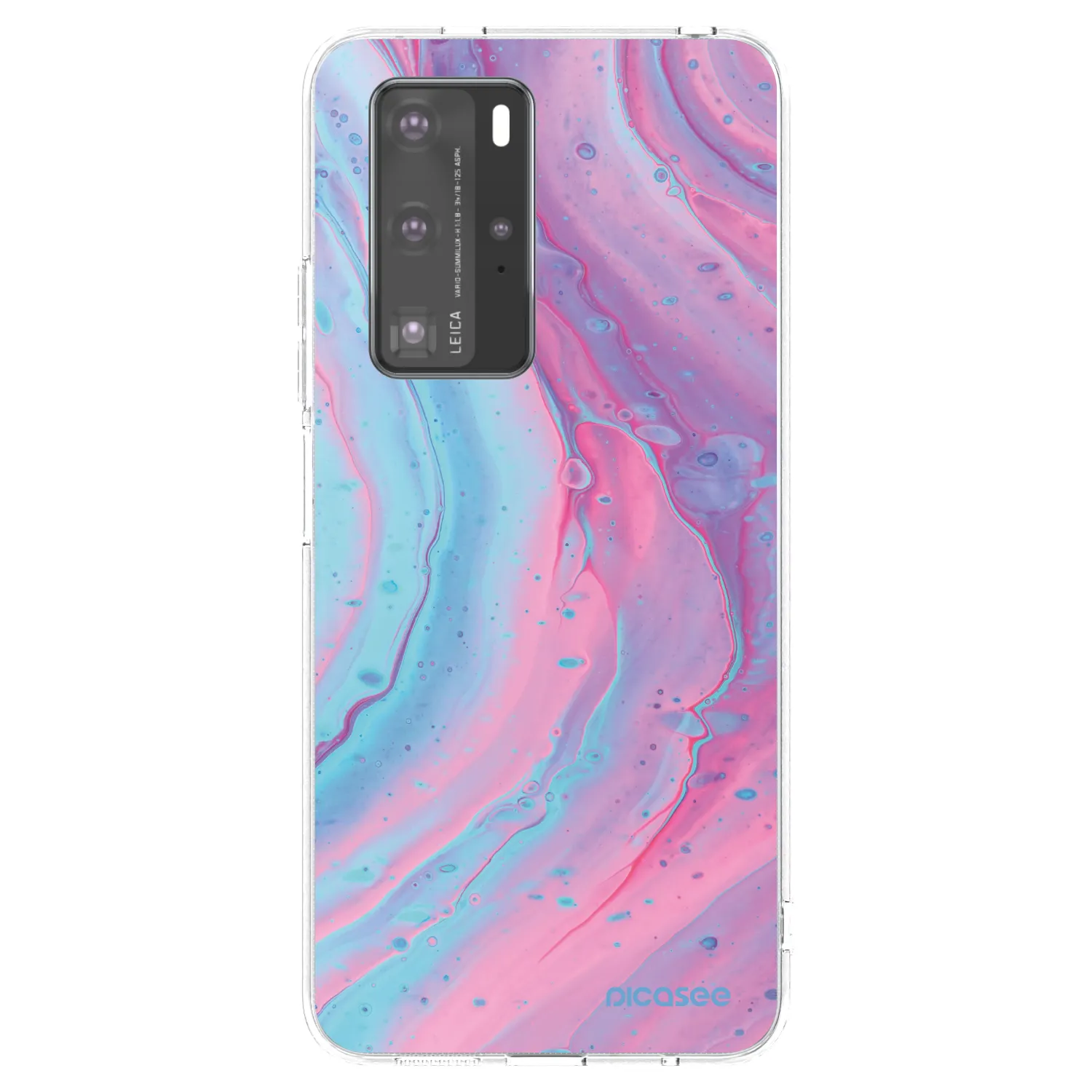 Picasee husă transparentă din silicon pentru Huawei P40 Pro - Pink liquid
