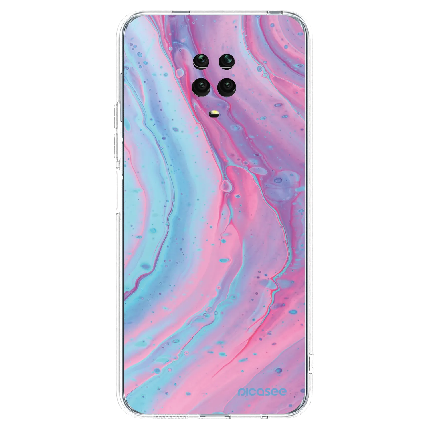 Picasee husă transparentă din silicon pentru Xiaomi Redmi Note 9S - Pink liquid