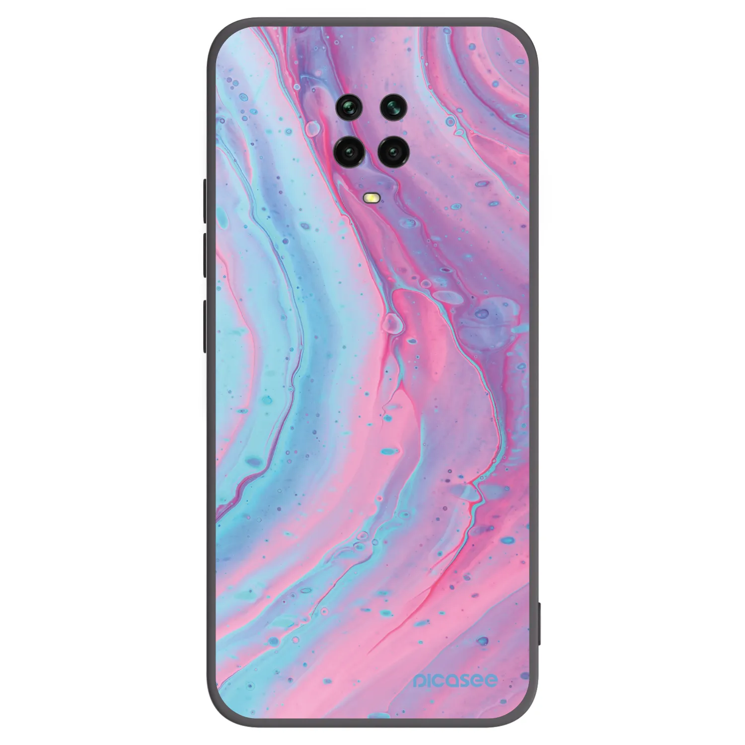 Picasee husă neagră din silicon pentru Xiaomi Redmi Note 9S - Pink liquid