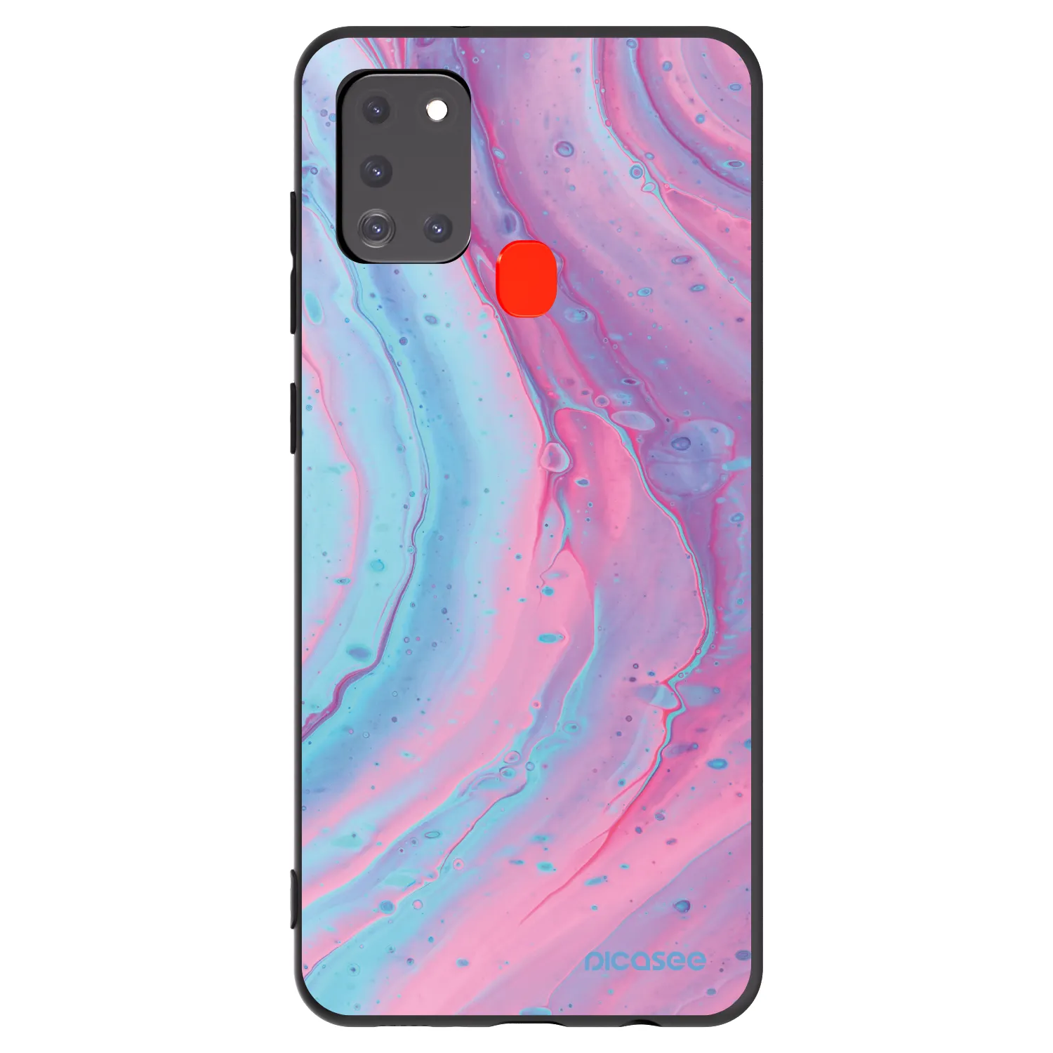 Picasee husă neagră din silicon pentru Samsung Galaxy A21s - Pink liquid