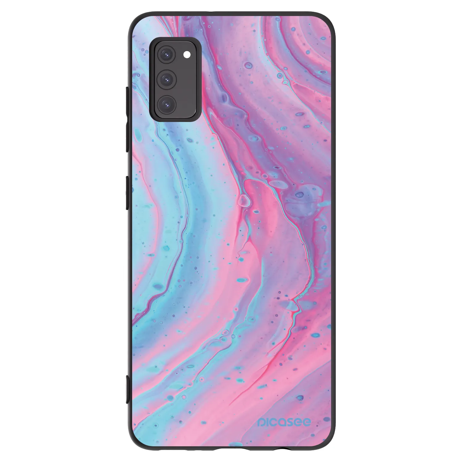 Picasee husă neagră din silicon pentru Samsung Galaxy A41 A415F - Pink liquid
