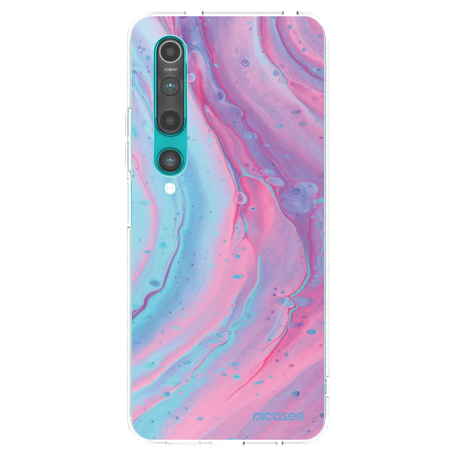 Picasee husă transparentă din silicon pentru Xiaomi Mi 10 - Pink liquid