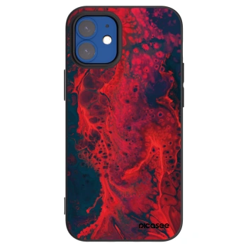 Picasee husă neagră din silicon pentru Apple iPhone 12 mini - Organic red