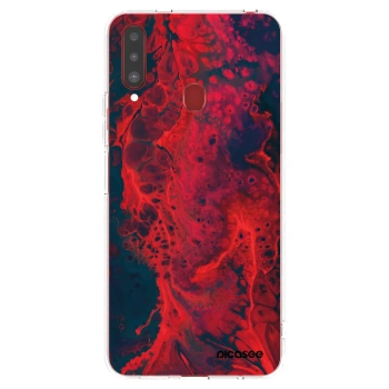 Picasee husă transparentă din silicon pentru Samsung Galaxy A20s - Organic red
