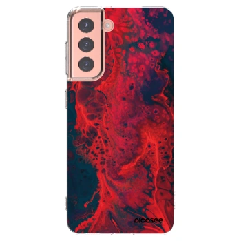 Picasee husă transparentă din silicon pentru Samsung Galaxy S21 5G G991B - Organic red