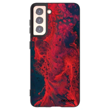 Picasee husă neagră din silicon pentru Samsung Galaxy S21 5G G991B - Organic red