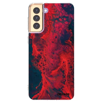 Picasee husă transparentă din silicon pentru Samsung Galaxy S21+ 5G G996F - Organic red
