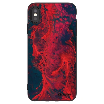 Picasee husă neagră din silicon pentru Apple iPhone XS Max - Organic red
