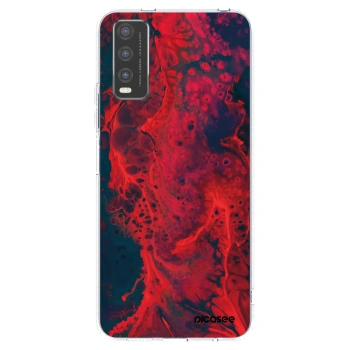 Picasee husă transparentă din silicon pentru Vivo Y20s - Organic red