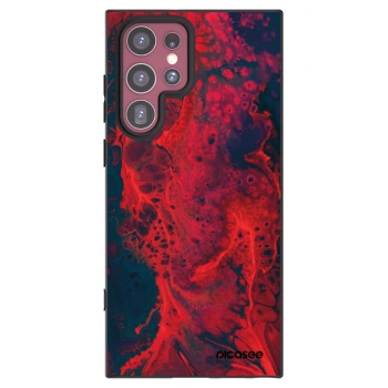 Picasee husă neagră din silicon pentru Samsung Galaxy S22 Ultra 5G - Organic red