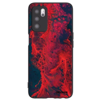 Picasee husă neagră din silicon pentru OPPO A16s - Organic red