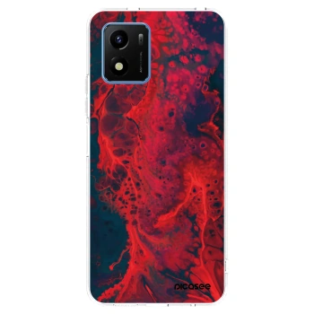 Picasee husă transparentă din silicon pentru Vivo Y01 - Organic red