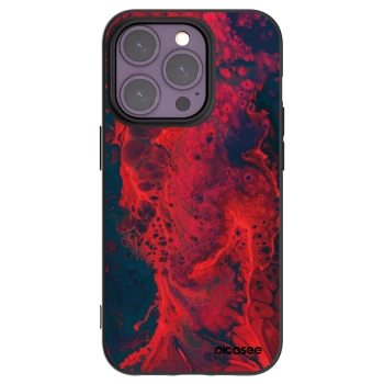 Picasee husă neagră din silicon pentru Apple iPhone 14 Pro - Organic red