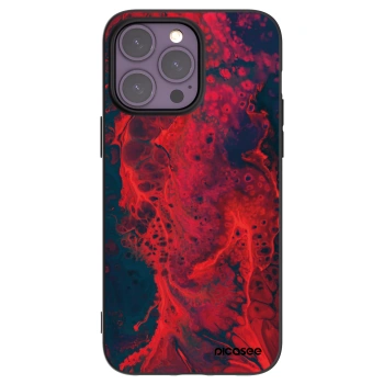 Picasee husă neagră din silicon pentru Apple iPhone 14 Pro Max - Organic red