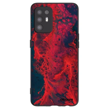 Picasee husă neagră din silicon pentru OPPO A94 5G - Organic red