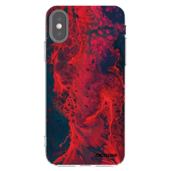 Picasee husă transparentă din silicon pentru Apple iPhone X/XS - Organic red
