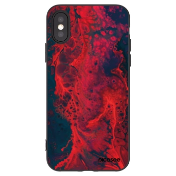Picasee husă neagră din silicon pentru Apple iPhone X/XS - Organic red