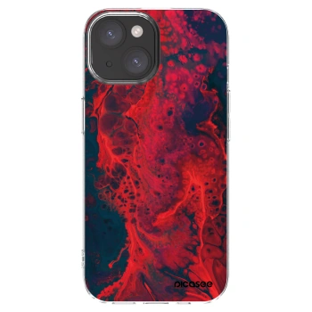 Picasee husă transparentă din silicon pentru Apple iPhone 15 - Organic red