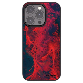 Picasee husă neagră din silicon pentru Apple iPhone 15 Pro - Organic red