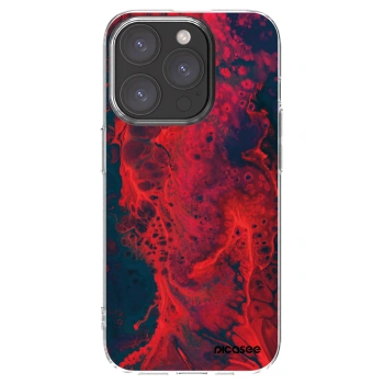Picasee husă transparentă din silicon pentru Apple iPhone 15 Pro - Organic red