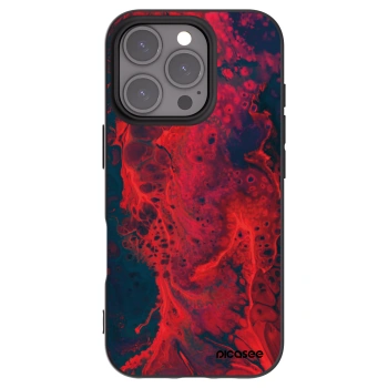 Picasee husă neagră din silicon pentru Apple iPhone 16 Pro - Organic red