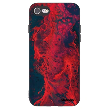 Picasee husă neagră din silicon pentru Apple iPhone 8 - Organic red