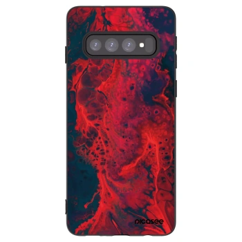 Picasee husă neagră din silicon pentru Samsung Galaxy S10 G973 - Organic red
